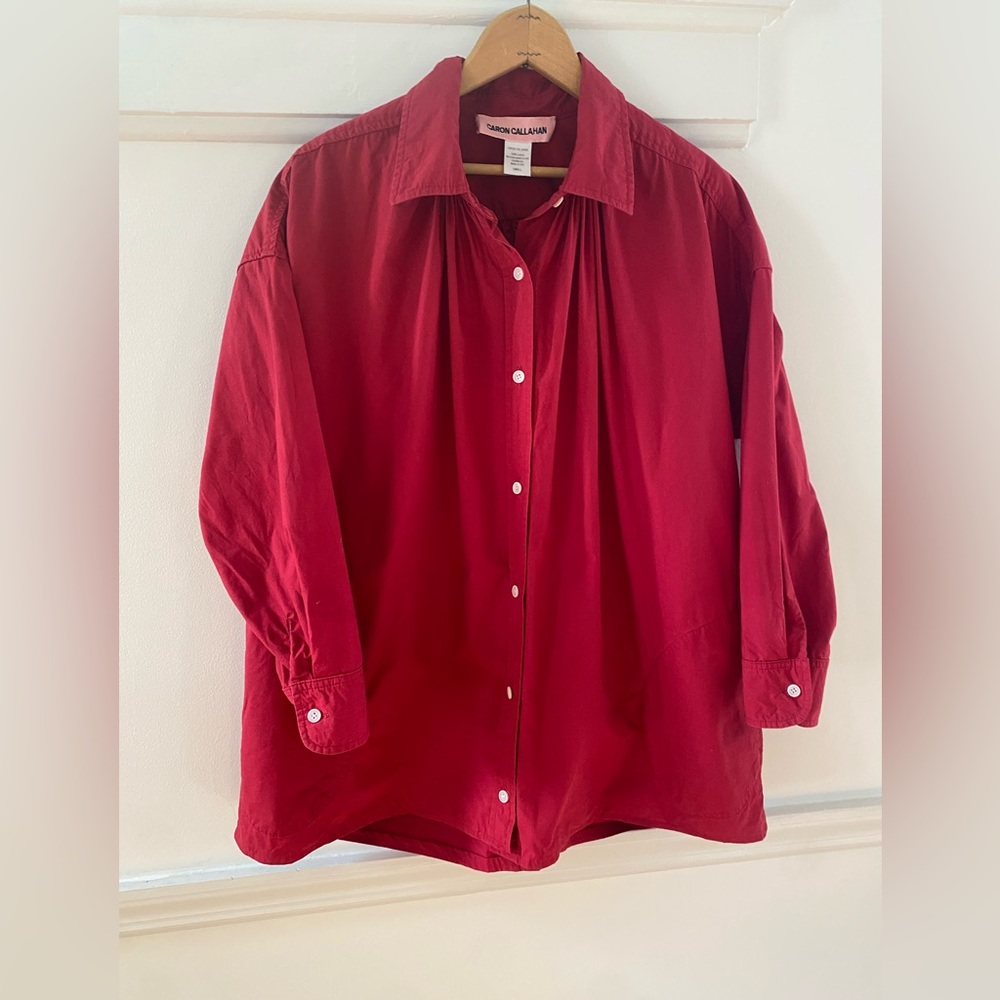 Caron Callahan Red Button Front
